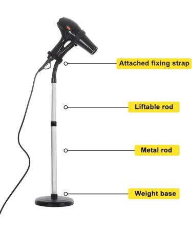 Erytlly 360-Degree Adjustable Hands-Free Metal Hair Dryer Stand & Holder | Perfect for Bathroom Vanity & Makeup Room - International Shipping Available - Buy Online on GoSupps.com
