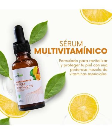 MULTIVITAMIN facial serum with Vitamin C and vitamin E antioxidant lightens softens whitens anti-aging brightens the skin lightens and reduces spots and texture on the skin - Buy Online on GoSupps.com