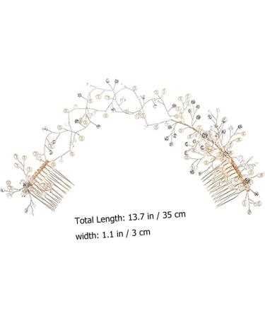 Housoutil Crystal Double Hair Comb Bridal Hair Vine Accessories Black Hair Bow Hair Comb Accessory Hair Jewelry for Wedding Childrens Crown Classic Bride Headgear Alloy - Buy Online on GoSupps.com