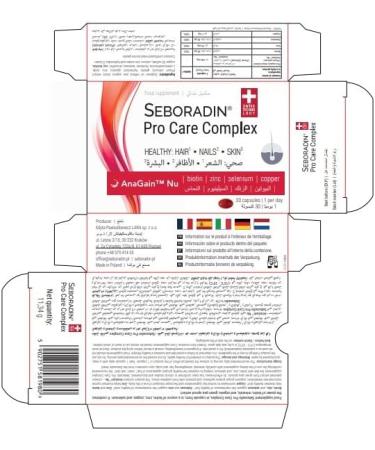 Seboradin Compl ment Alimentaire 30 G lules Vitamines Biotine S l nium Zinc Cuivre Peau Cheveux Ongles Pro Care Complex - Buy Online on GoSupps.com