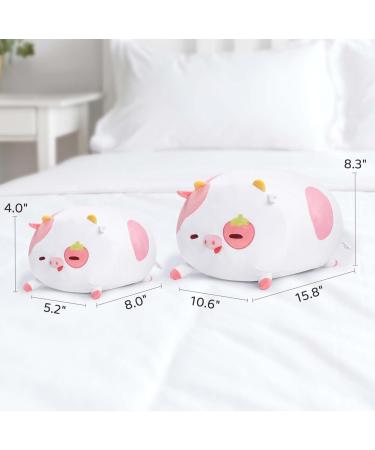 Mewaii 16'' Soft Strawberry Cow Plush Pillow | Squishy Stuffed Animal Toy for Adults & Kids - Fluffy Cuddle Pillow 16in/40cm - Buy Online on GoSupps.com