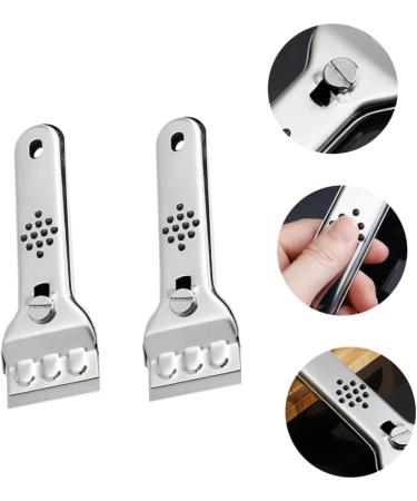 Uonlytech 4-Pack Stainless Steel Tiled Tools | Industrial Floor Scrapers & Glass Wall Removers | Durable 13.5x4.5cm Blades - Perfect for Cleaning & Cosmetics - Buy Online on GoSupps.com