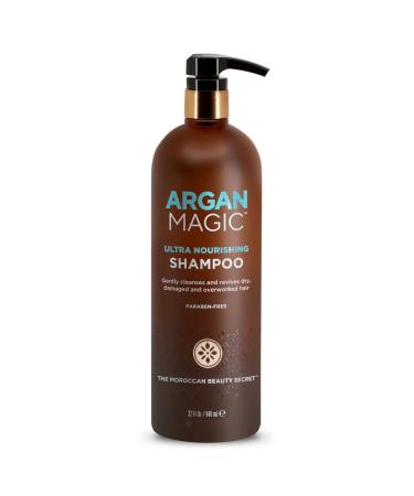 Argan Magic Ultra Nourishing Shampoo - Argan Oil and Antioxidants to Nourish and Restore Damaged and Over-Processed Hair Types | Made in USA  Paraben Free  Cruelty Free (32 oz) 32 Fl Oz (Pack of 1)