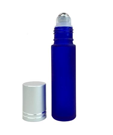 Beauticom Glass 10ml Roller Bottles with Metal Cap - Essential Oil Aromatherapy & Perfume | Frosted Blue (12 Pack - Buy Online on GoSupps.com
