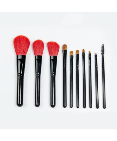 MADALIAN 10 Makeup Brushes Set Wooden Handle Makeup Tools Beauty School Makeup Brushes(Color:D) 1 D