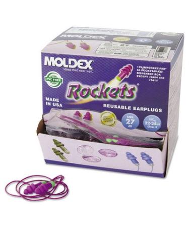 Rockets Individually Wrapped Reusable Corded Ear Plugs (Set of 50)