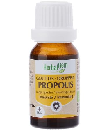 Herbalgem - Concentrated Propolis - Wide Spectrum Organic Drops - From the First Signs of Cooling - 15ml - Packaging May Vary