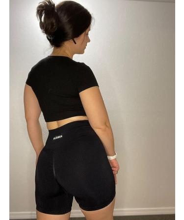 AUROLA Women's Seamless Scrunch Workout Shorts - Small Black | Gym, Yoga, Running, Active Exercise Fitness - Buy Online on GoSupps.com