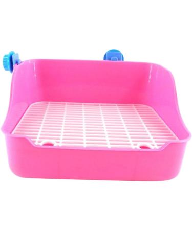 Angoily Toilet Pan Tray Rabbit Corner Toilet Guinea Pig Litter Pan Ferret Potty Trainer Square Big Rabbit medium Pink - Buy Online on GoSupps.com