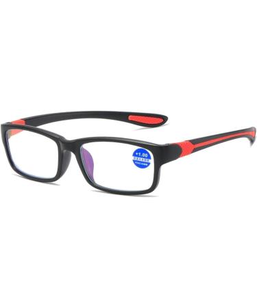 Buy IYNWBJTS Two-Tone Reading Glasses - Lightweight Anti-Blue Light Frame for Men & Women (Black & Red Size 4.00) | International Shipping Available - Buy Online on GoSupps.com