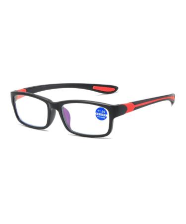 IYNWBJTS Reading Glasses Color Two-tone Frame Sports Anti-blue Light Reading Glasses Black and Red Frame Reading Glasses Lightweight Glasses for Men and Women(Color:Black Framed red Legs Size:4.00) 4.00 Black Framed Red Legs