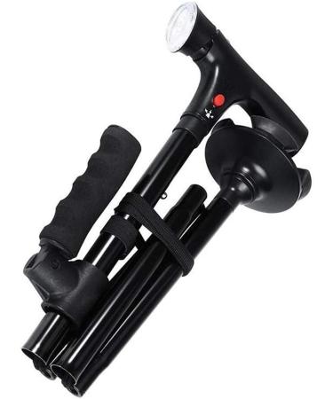 Crutches Telescopic Folding Cane with LED Light Elderly Crutches Aluminum Four-Legged Cane Gift for The Elderly Non-Slip Family - Buy Online on GoSupps.com