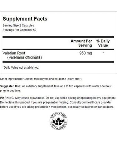 Swanson Valerian Root Capsules - 950mg Natural Herbal Supplement for Relaxation & Sleep Support - 100 Count - Buy Online on GoSupps.com