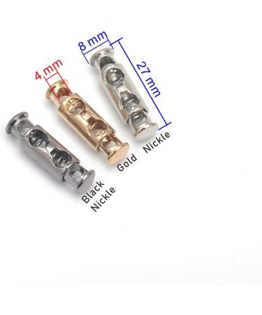 Hole Cord Lock Stopper spring buckle Cord Locks Toggles 30pcs/lot 3 Colors Metal Alloy Stoppers Toggle Cord Locks Drawstring Lock Two Holes For 4mm Cord Nickle (Gun silver 33mmx10mm) 33mmx10mm Gun Silver - Buy Online on GoSupps.com