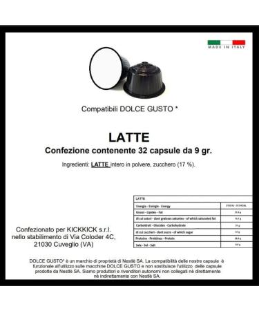  KICKKICK Nescaf Dolce Gusto compatible soluble milk drink capsules (96 capsules) - Buy Online on GoSupps.com