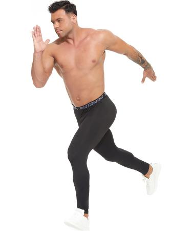 SS Color Fish Men Compression Pants - Black, Size Medium | Athletic Baselayer Running Tights - Buy Online on GoSupps.com