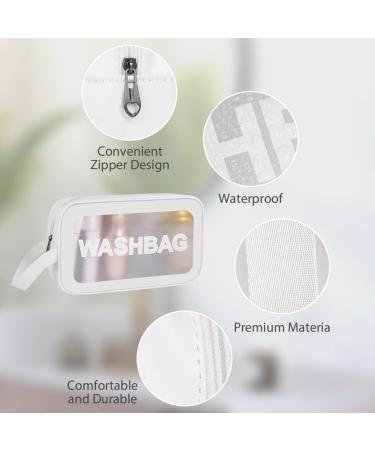 5PCS Clear Waterproof Toiletry Travel Bags - Portable Airport Cosmetic Bags (White) - Buy Online on GoSupps.com