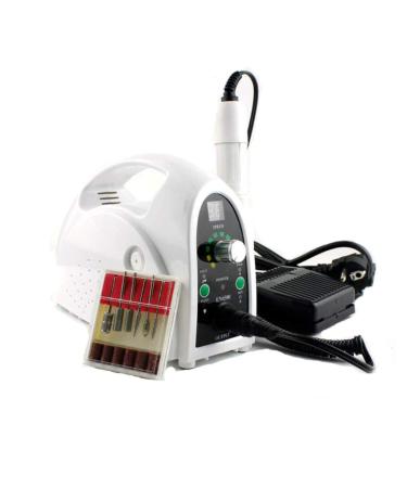 25 000 RPM Professional Acrylics Nail Art Drill File Manicure Pedicure Grooming Kit Bits Low Noise Low Heat Low Vibration Nail Buffer Manicure Pedicure Polishing Tools White