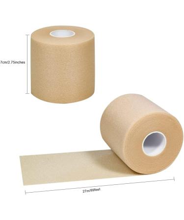 Qigui 4 Rollen Athletic Tape - Foam Underwrap Bandage (2.75x89ft) for Ankle Wrist Hands Elbows & Knees - Skin Injury Protection No Adhesive Residue Ideal for Sports - Buy Online on GoSupps.com