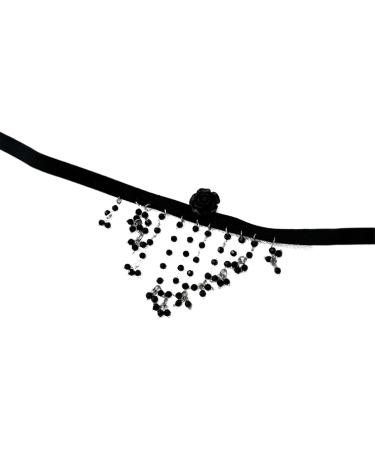 Shop OralGos Retro Acrylic Necklace - Elegant Fringe with Black Crystals | International Shipping Available - Buy Online on GoSupps.com