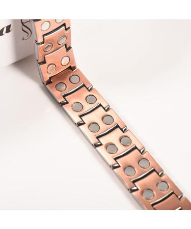 Men's Adjustable Copper Bracelet with Magnets - Pain Relief for Arthritis Carpal Tunnel Migraines & Tennis Elbow - Buy Online on GoSupps.com