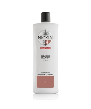 Nioxin System 4 Cleanser Shampoo, Color Treated Hair with Progressed Thinning, 33.8 Fl Oz (Pack of 1) Shampoo 33.8 Fl Oz (Pack of 1)