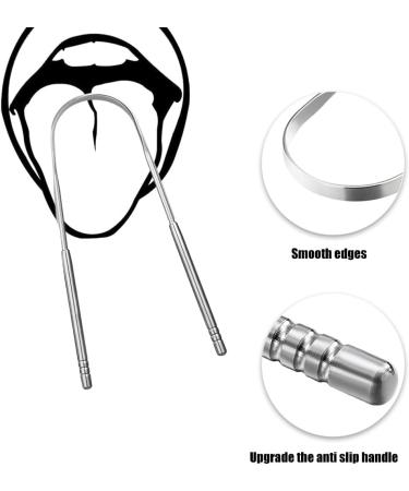 Stainless Steel Tongue Scraper Set - 3 Piece Tongue Cleaners for Optimal Oral Hygiene | Safe & Comfortable - Buy Online on GoSupps.com