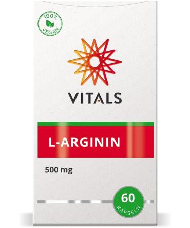 Buy Vitals L-Arginine 500mg - 100% Vegan & Natural Vegetable Capsules | 60 Count - Best Semi-Essential Amino Acid for Health - Buy Online on GoSupps.com