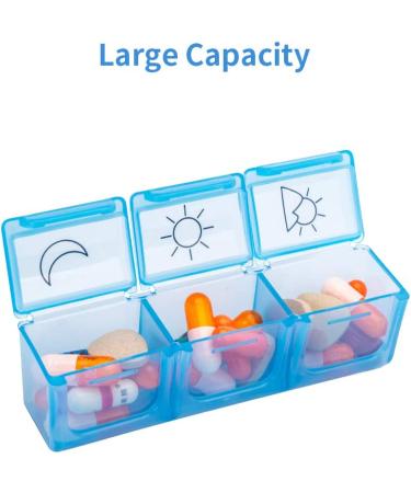7 Day Weekly Pill Organizer 3 Times a Day - Non-BPA Food Grade Plastic - Lightweight & Travel Friendly - Ideal for Supplements, Vitamins & Medications - Buy Online on GoSupps.com