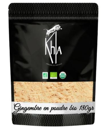 Khla Khla - Organic Ginger Powder - 180g Bag Ground Ginger from Vietnam - Cooking & Baking Ingredient Meats Fish
