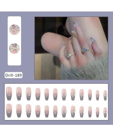 WOOXDYUK 24 Piezas U as Posticas Mate - Puntas de Presi n Cobertura Completa Arte Degradado Mariposa Acr lica Morada | Pesta as de Pegamento Para Manicura Internacional - Buy Online on GoSupps.com