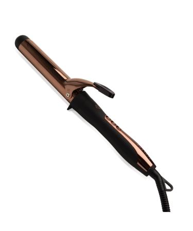 FoxyBae Titanium Hair Curling Iron | Hair Curling Wand for Shiny & Healthy Hair | Long Lasting Defined Curls | Hair Curler for Longer Hair | Hair Tool for Styling - Rose Gold (1.25 Inch)