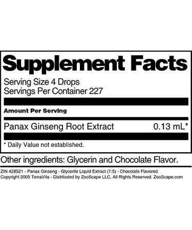 Panax Ginseng - Glycerite Liquid Extract (1:5) - Chocolate Flavored (1 fl oz ZIN: 428521) - 2 Pack - Buy Online on GoSupps.com