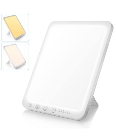 Light Lamp, 15000 Lux Simulated Sunlight, 3 Color Temperature, 5 Brightness Levels, 10-60min Adjustable Timer, 180 Rotatable Stand, Memory Function, Touch Control LED Lamp for Indoor