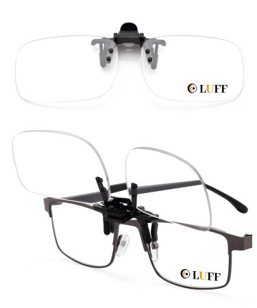 LUFF Clip On Reading Glasses and Flip Up -Blue Light Blocking Magnifying Glasses Magnifying Lenses Readers for Men and Women Rimless-58mm 3.0 x