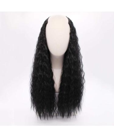 Shop U-Shaped Long Curly Wig - Fluffy Natural Waves & Dark Brown Highlights | Cute & Volumizing eCommerce Hair Solutions - Buy Online on GoSupps.com