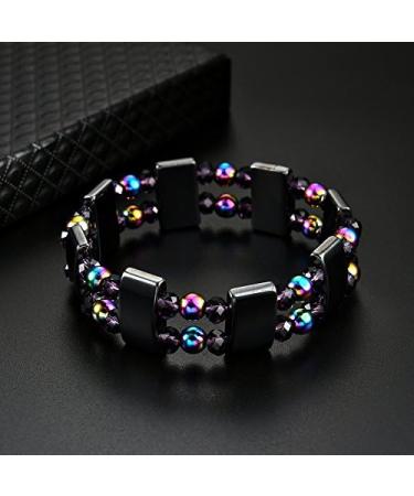 Dual Layers Magnetic Hematite Bracelet Health Care Bangle Wrap Multicolors Unisex Bracelet 55mm Diameter for Men Women - Buy Online on GoSupps.com