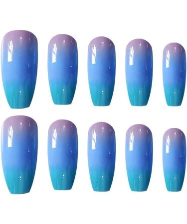 Press on Nails Professinal False Nail Kit -3D French Long Press on Nails Glossy Fake Nails Full Cover Ballerina Nails Tips 24 Pcs for Women and Girls Gift - Buy Online on GoSupps.com