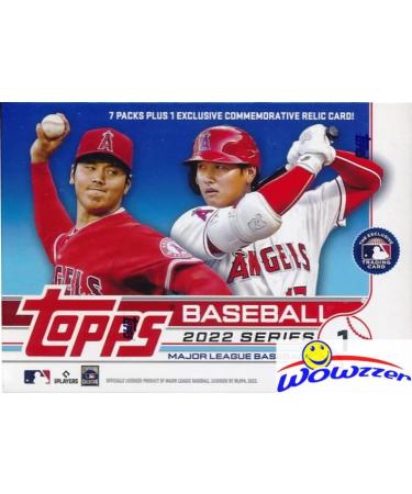 2022 Topps Series 1 Baseball EXCLUSIVE Factory Sealed Blaster Box with 98 Cards & SPECIAL JERSEY NUMBERS MEDALLION RELIC Card! Look for Autos, Relics, Parallels & Wander Franco RC & Autos! WOWZZER!