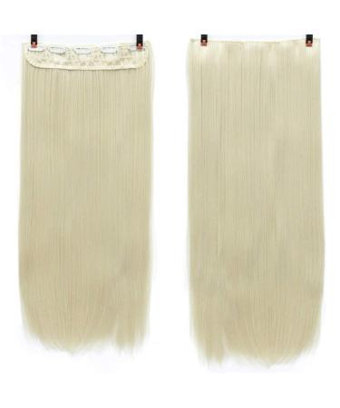 Clips In Hair Extensions Heat-resistant Wigs Long Straight Hair Synthetic Hair Clips On White Hair 24inches #8
