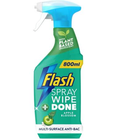 Flash Sparkling Home Wipe&Done Antibacterial Multi-Surface Cleaner Spray 800ml Apple Blossom Scent + for You: 1x Cleaning Wipe & Organza Small Bag - Buy Online on GoSupps.com