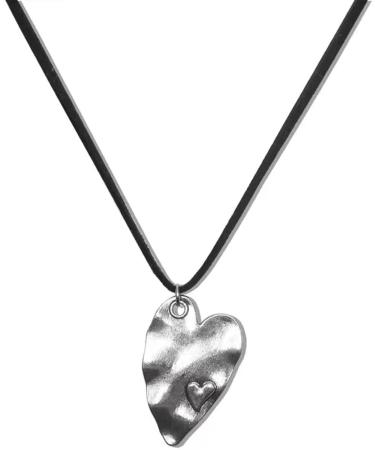 Oralgo Heart Follower Necklace - Titanium Steel Choker & Love Trailer Jewelry | Perfect Gift for Women - B Black Rope Model - Buy Online on GoSupps.com