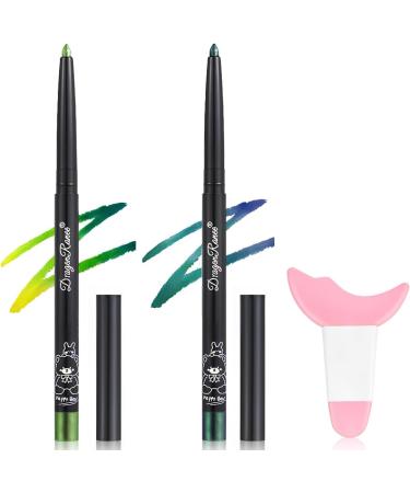 2 Pi ces Crayon Eyeliner Waterproof Rotatifs Crayons Ombre Paupi res lumineux Effet longue Dur e Couleur D grad e Avec Applicateur - Buy Online on GoSupps.com