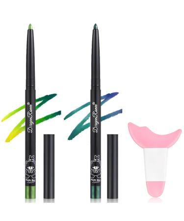 2 Pi ces Crayon Eyeliner Waterproof Rotatifs Crayons Ombre Paupi res lumineux Effet longue Dur e Couleur D grad e Avec Applicateur