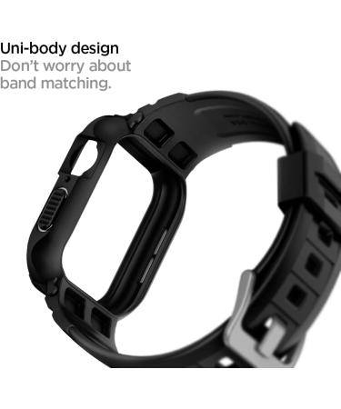 Spigen Rugged Armor Pro Compatible with Apple Watch Case with Band Series 8/7 (45mm) and Series SE2/6/SE/5/4 (44mm) - Black - Buy Online on GoSupps.com