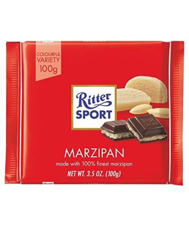 Ritter Sport Marzipan Dark Chocolate 100g (pack of 4)