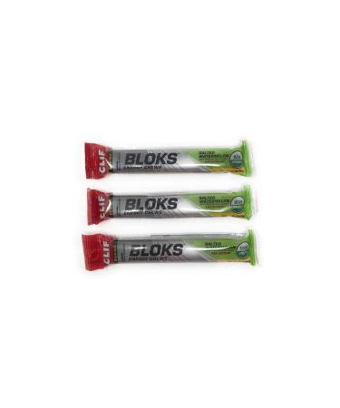 Clif Shot Bloks - Salted Watermelon - Energy Chews (3 x 2.1oz Bars)