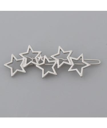Set of 2 Silver Star Hair Clips - Stylish Hair Accessories for Women | Perfect Hairpins & Clamps - Buy Online on GoSupps.com