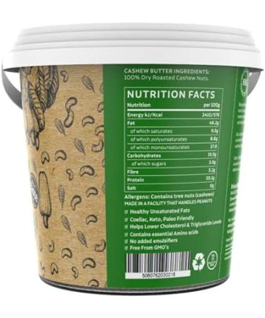Prime Earth - Smooth Cashew Nut Butter - 1kg - Award Winning - Made With Premium Cashew Nuts - Free From Oil Salt & Sugar - Vegan Keto & Paleo Friendly - Produced in Small Batches - Made in the UK - Buy Online on GoSupps.com