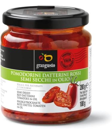  Italian Gourmet E.R. Grangusto Semi-Dried Red Datterini Tomatoes in Oil Oil Semi-Dried Red Tomatoes Italian Tomato 280g Glass + Gourmet Tomato Pulp 400g Italian Box - Buy Online on GoSupps.com